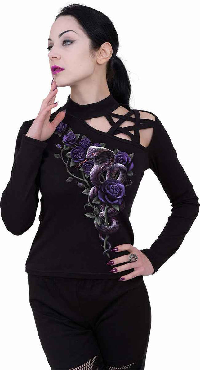 COBRA ROSES - Pentagram Shoulder Longsleeve Top