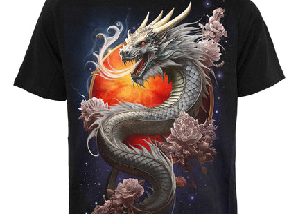 SUN DRAGON - Front Print T-Shirt Black