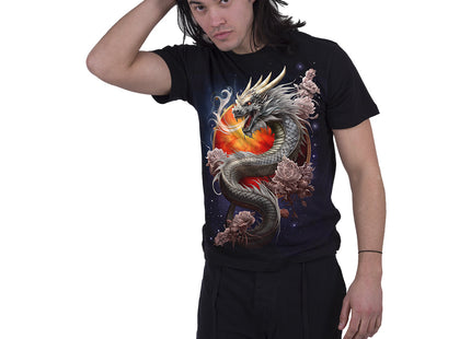 SUN DRAGON - Front Print T-Shirt Black