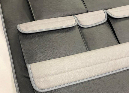 For VW T5 / T5.1 Transporter Double Back Seat Organiser – Black with Grey Lids | Van-X