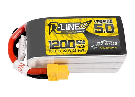 Tattu R-Line V 5.0 1400mAh 22.2V 150C 6S1P Lipo Battery