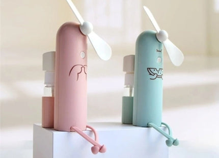 Creative Mobile Phone Bracket Cartoon Spray Mini Fan Portable Usb Fan