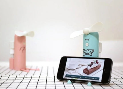 Creative Mobile Phone Bracket Cartoon Spray Mini Fan Portable Usb Fan