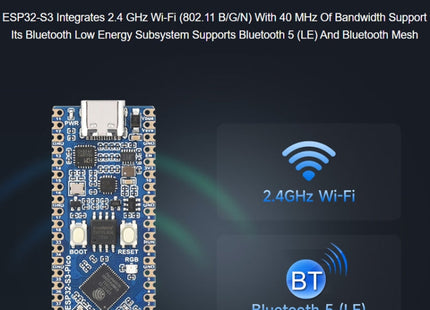 Waveshare ESP32-S3 Microcontroller, 2.4 GHz Wi-Fi Development Board Dual-core Processor, 23803