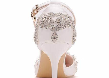 Rhinestone Stiletto Pointed Heel Women Shoes, Size:40(White)