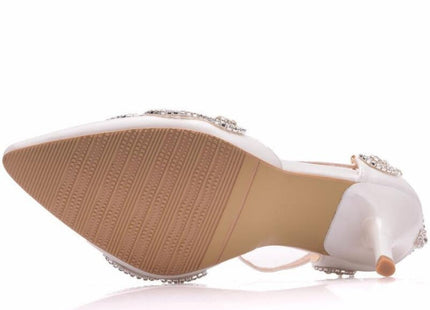 Rhinestone Stiletto Pointed Heel Women Shoes, Size:40(White)