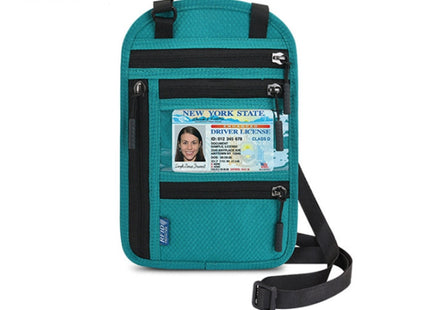 RFID Multi-Function Halter Passport Bag Certificate Protection Cover(Lake Blue)