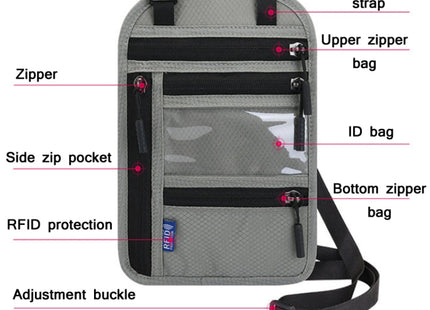 RFID Multi-Function Halter Passport Bag Certificate Protection Cover(Lake Blue)