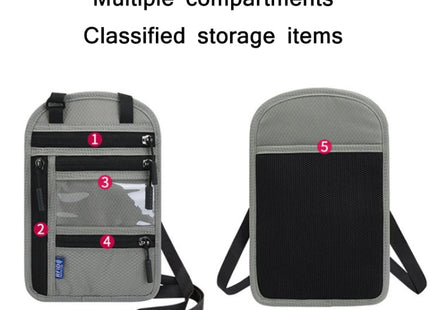 RFID Multi-Function Halter Passport Bag Certificate Protection Cover(Lake Blue)
