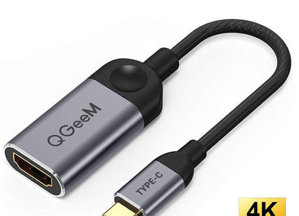 QGeeM QG-UA01 USB TYPE-C To HDMI Adapter(Silver Gray)