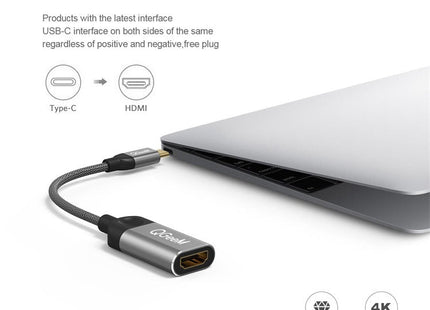 QGeeM QG-UA01 USB TYPE-C To HDMI Adapter(Silver Gray)