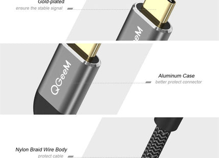 QGeeM QG-UA01 USB TYPE-C To HDMI Adapter(Silver Gray)