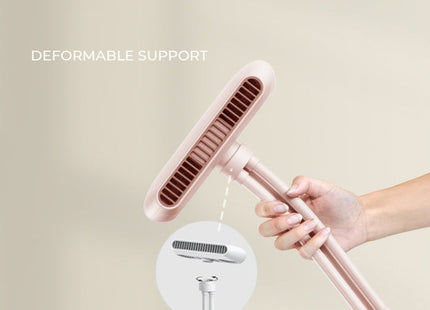 Handheld Mini USB Charging Desktop Portable Stroller Octopus Fan, White, Pink