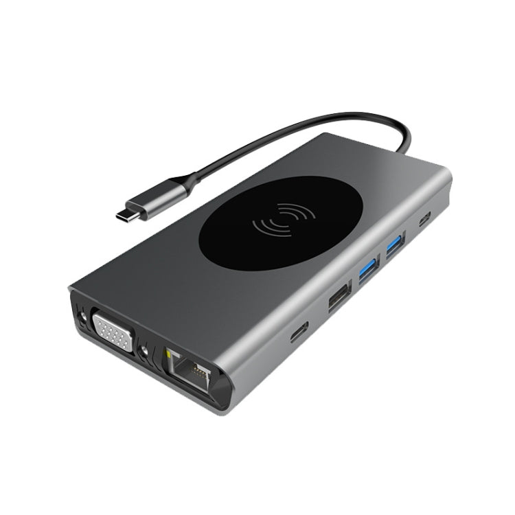 Multifunctional device with various ports on a white background