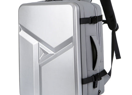 Large-capacity Waterproof Expandable Hard Shell Backpack with USB Charging Hole(161 Light Grey)