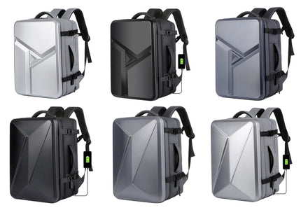 Large-capacity Waterproof Expandable Hard Shell Backpack with USB Charging Hole(161 Dark Gray)