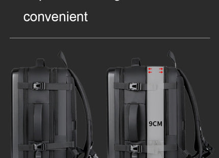 Large-capacity Waterproof Expandable Hard Shell Backpack with USB Charging Hole(161 Light Grey)
