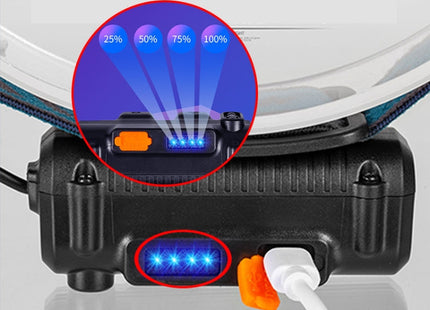 W678-2 Zoom XPG + COB Sensor Headlight Flashlight 6 Lighting Modes Rechargeable Head Lamp