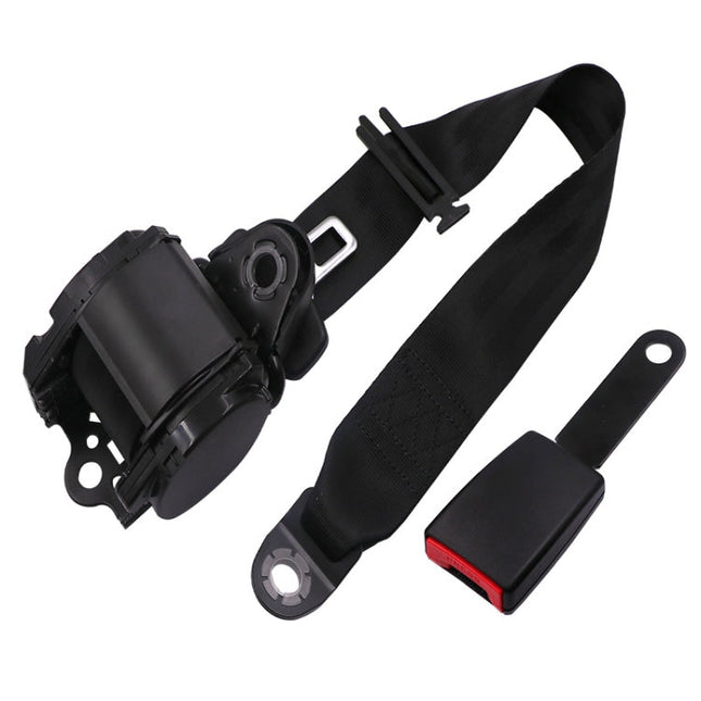 Universal 3-point Car Retrofit Seat Belt With Emergency Locking, Iron Bar Latch, Iron Buckle, Braided Straps