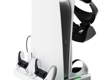 For PS5 ipaly Host Multifunctional Cooling Base VR2 Handle Charging Stand Disc Storage Rack, HBP-6478