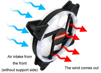 COOLMOON 12cm Dual Aperture Computer Mainframe Chassis Dual Interface Fan