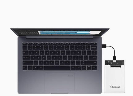 Type-C/USB-C QGeeM USB3.0 Transparent High-Speed 2.5 Inch Universal Laptop External Hard Disk Box