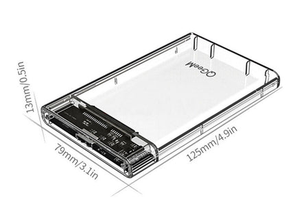 Type-C/USB-C QGeeM USB3.0 Transparent High-Speed 2.5 Inch Universal Laptop External Hard Disk Box