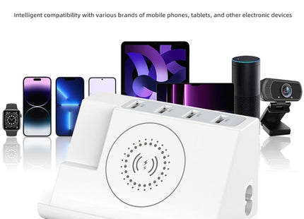 PD 20W +QC 3.0 Wireless Charging+6 Ports Multi-function Charger(EU Plug)