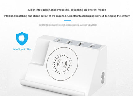 PD 20W +QC 3.0 Wireless Charging+6 Ports Multi-function Charger(EU Plug)