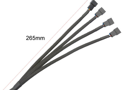 Computer PWM Temperature Control Cooling Fan Extension Cable Chassis HUB Connector, 0.27m