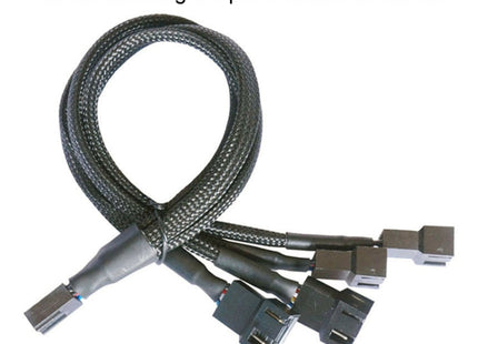 Computer PWM Temperature Control Cooling Fan Extension Cable Chassis HUB Connector, 0.27m