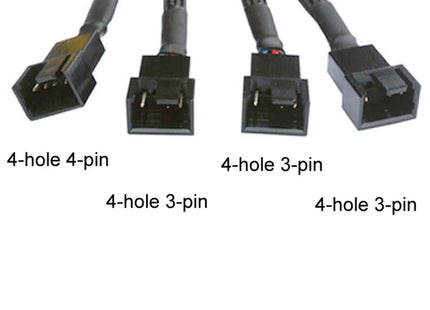 Computer PWM Temperature Control Cooling Fan Extension Cable Chassis HUB Connector, 0.27m