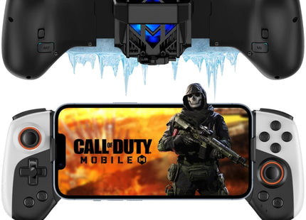 Mobile Phone Gaming Controller with Cooler & 2 Back Button Macro Programmable, JK02 Black