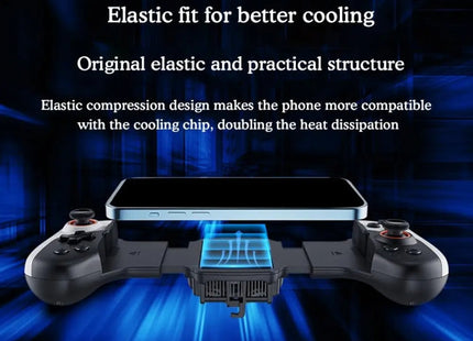 Mobile Phone Gaming Controller with Cooler & 2 Back Button Macro Programmable, JK02 Black