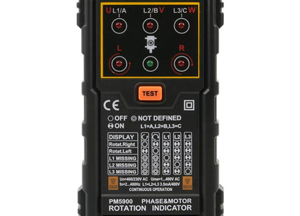 PEAKMETER Three-phase AC Motor Rotation Phase Sequence Tester, PM5900