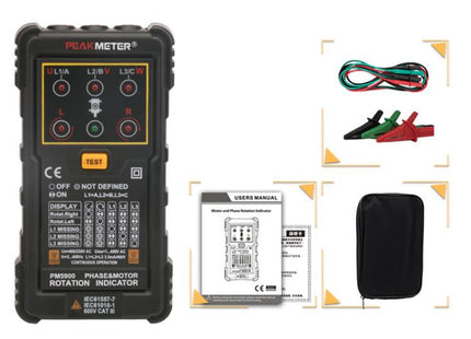 PEAKMETER Three-phase AC Motor Rotation Phase Sequence Tester, PM5900