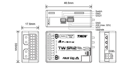 Frsky TW SR12 12-Channel Dual-band Receiver