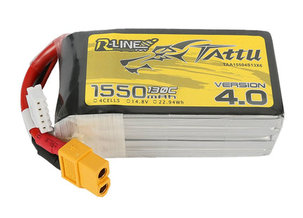 Tattu R-Line Version 5.0 1480mAh 22.2V 150C 6S Lipo Battery Pack with XT60 Plug