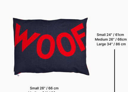 Dog Bed Big WOOF in Denim