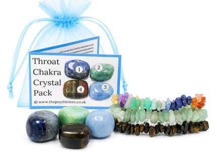 Throat Chakra Healing Crystals & Bracelets Collection