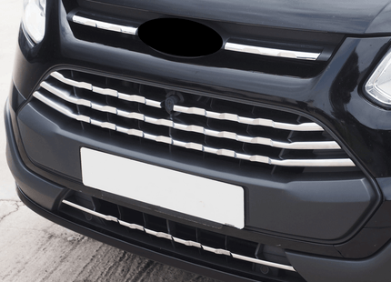For Ford Transit Custom 2012–2018 Shiny Chrome Front Grille Trim Set | 7 Piece Upgrade | Van-X