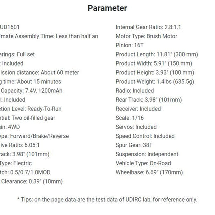 UDIRC Breaker Pro Drift Truck Brushless RTR
