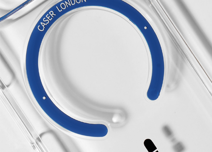 Slim Clear iPhone 17 Pro Case with Royal Blue MagSafe Ring - King's Guard | The Iconic Slim