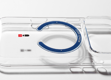 Slim Clear iPhone 17 Pro Case with Royal Blue MagSafe Ring - King's Guard | The Iconic Slim