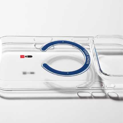 Slim Clear iPhone 17 Case with Royal Blue MagSafe Ring - King's Guard | The Iconic Slim