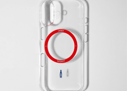 Slim Clear iPhone 17 Case with Red MagSafe Ring - Big Ben | The Iconic Slim