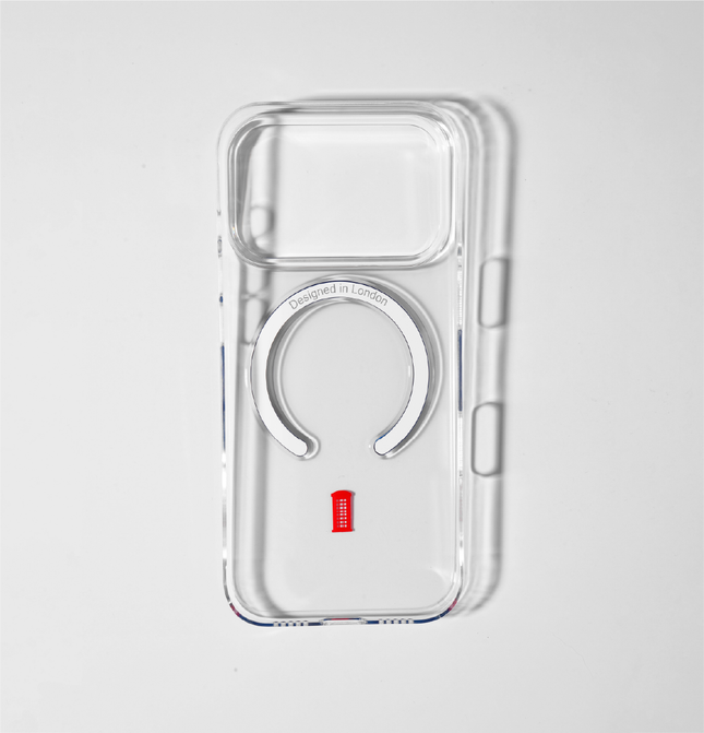 Slim Clear iPhone Air Case with Royal Blue MagSafe Ring - Telephone Box | The Iconic Slim