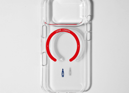 Slim Clear iPhone 17 Case with Red MagSafe Ring - Big Ben | The Iconic Slim