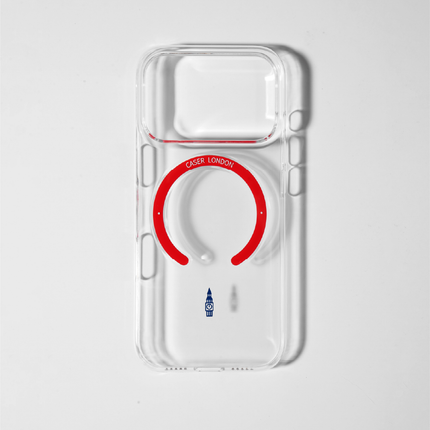 Slim Clear iPhone 17 Pro Max Case with Red MagSafe Ring - Big Ben | The Iconic Slim