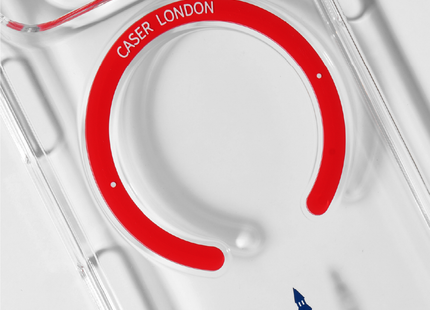 Slim Clear iPhone 17 Case with Red MagSafe Ring - Big Ben | The Iconic Slim